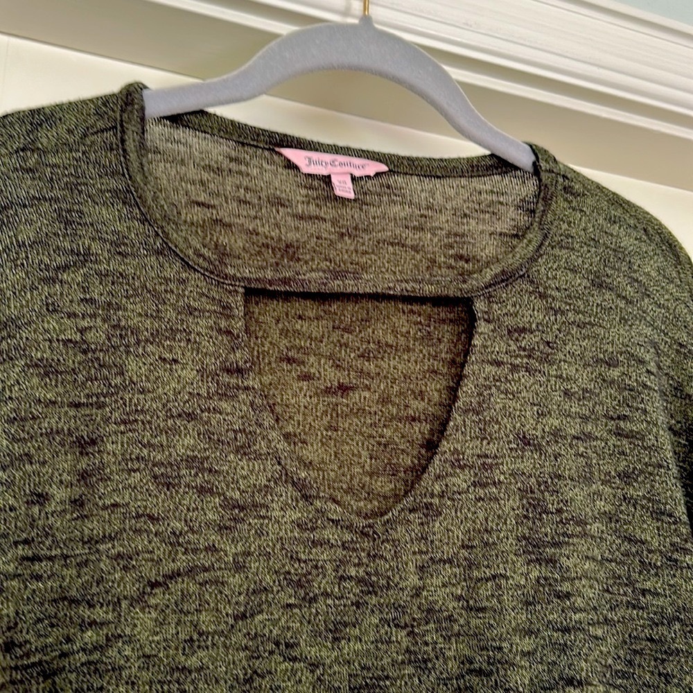 Olive Black Handkerchief Knit Top Oversized Short Sleeve Fits Large - Picture 3 of 7